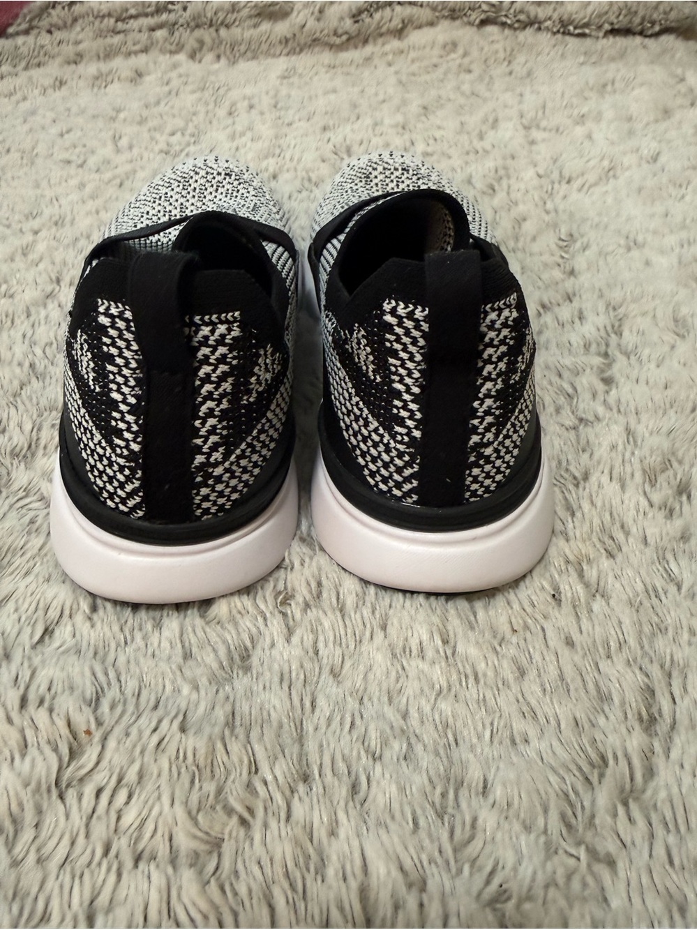 APL Slip-On Knit Sneakers in Black & White - Picture 6 of 11